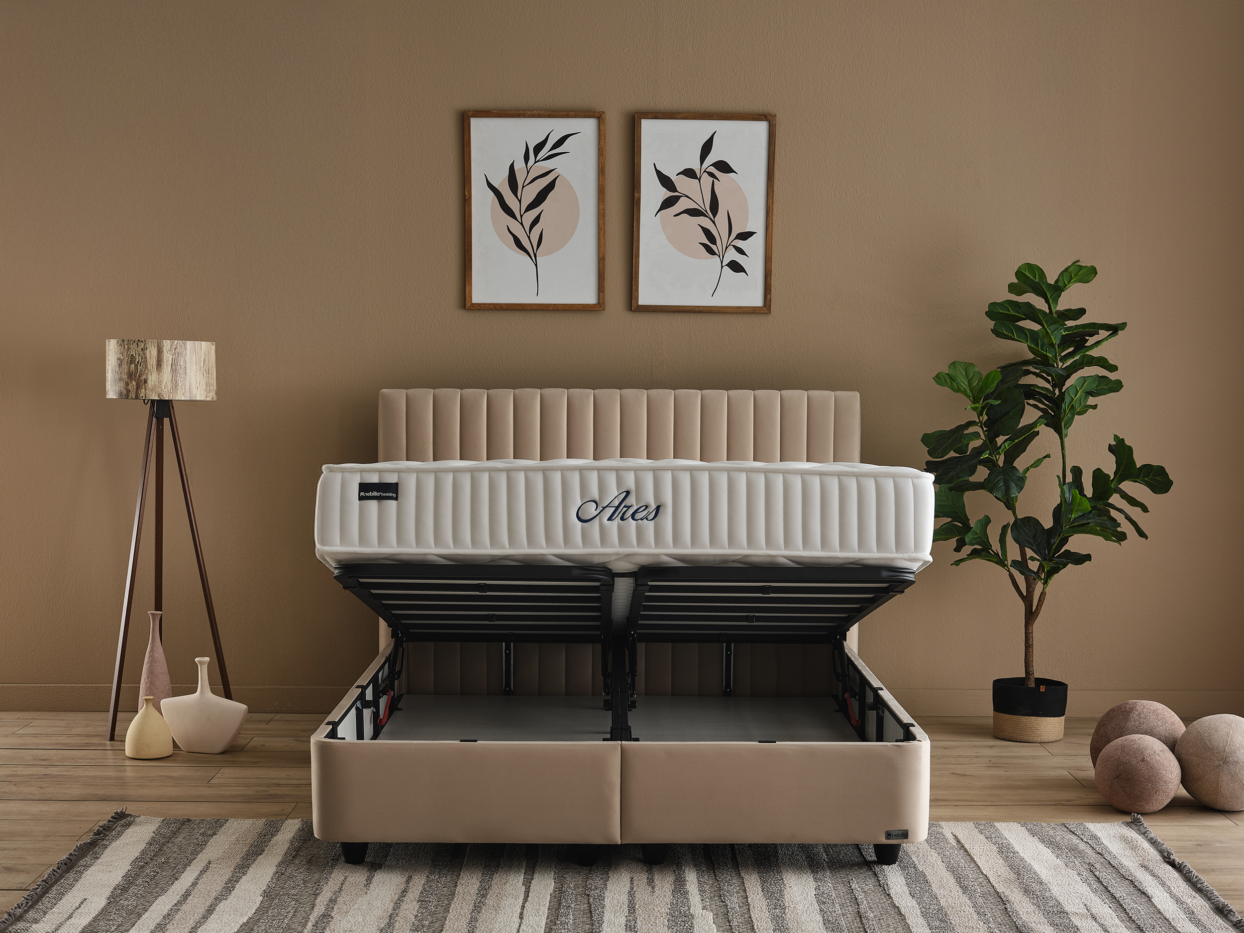 Nebilla Ares ortopedik torba yaylı yatak – baza uyumlu tasarımı ve orta sert yapısıyla çift kişilik konforlu uyku çözümü