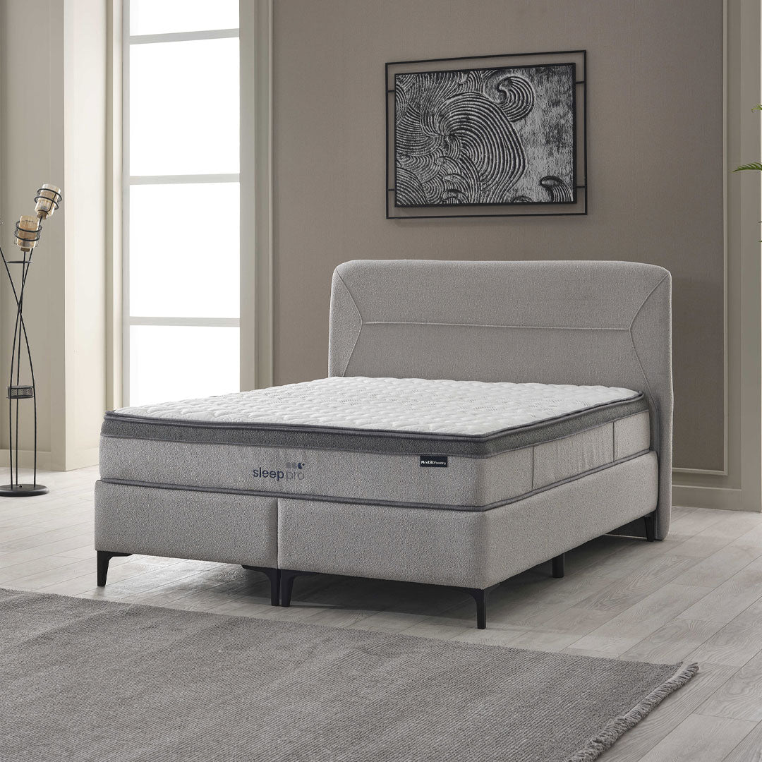 Bel ve omurga desteği sunan Sleep Pro Yatak, pocket yay sistemi ve yumuşak ped yüzeyiyle konforlu bir uyku sunar